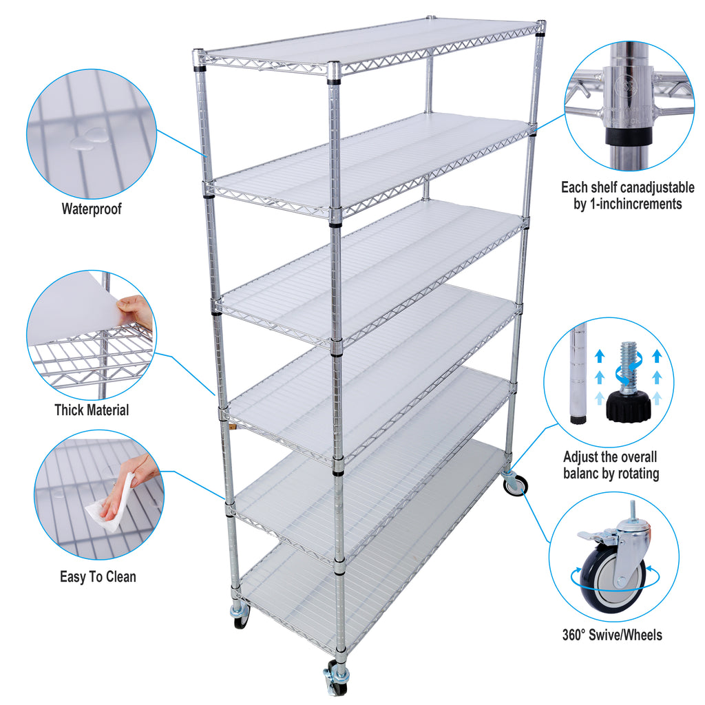 6 Tier 6000lbs Capacity NSF Metal Shelf Wire Shelving Unit