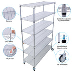 6 Tier 6000lbs Capacity NSF Metal Shelf Wire Shelving Unit