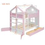Full Size Bunk Bed with Storage Drawers & Shelves
