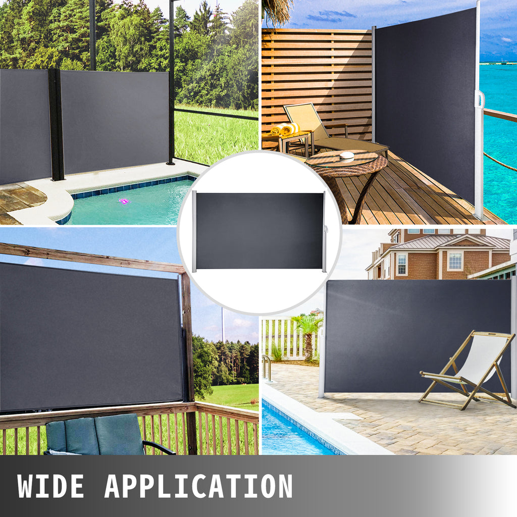 Retractable Side Awning, 71''118'' Aluminum Privacy Screen