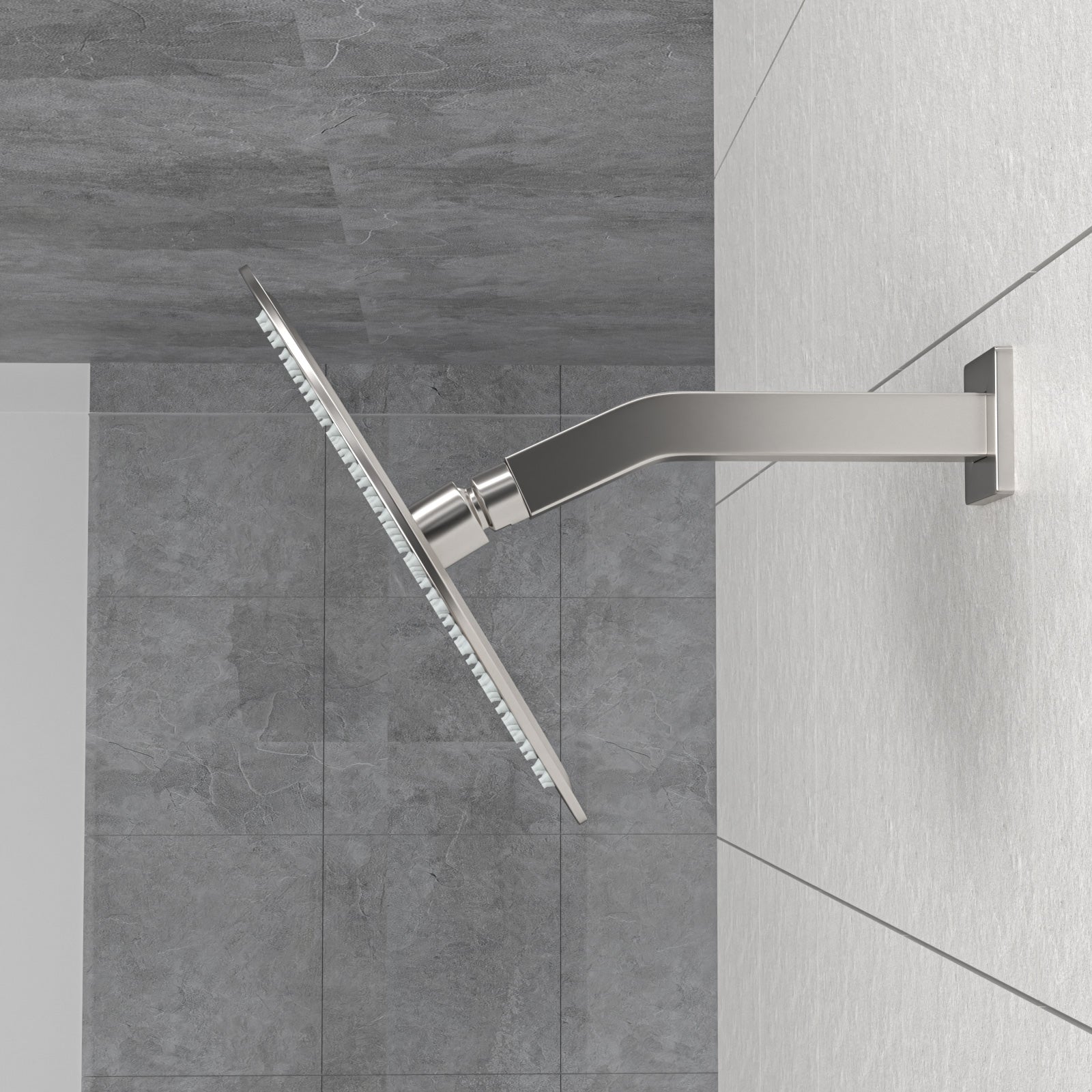 Brushed Nickel Shower Arm with Flange