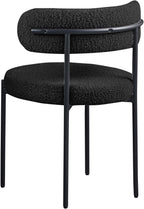 Contemporary Dining Chair Set of 2, Boucle Fabric Upholstered Kitchen Chair
