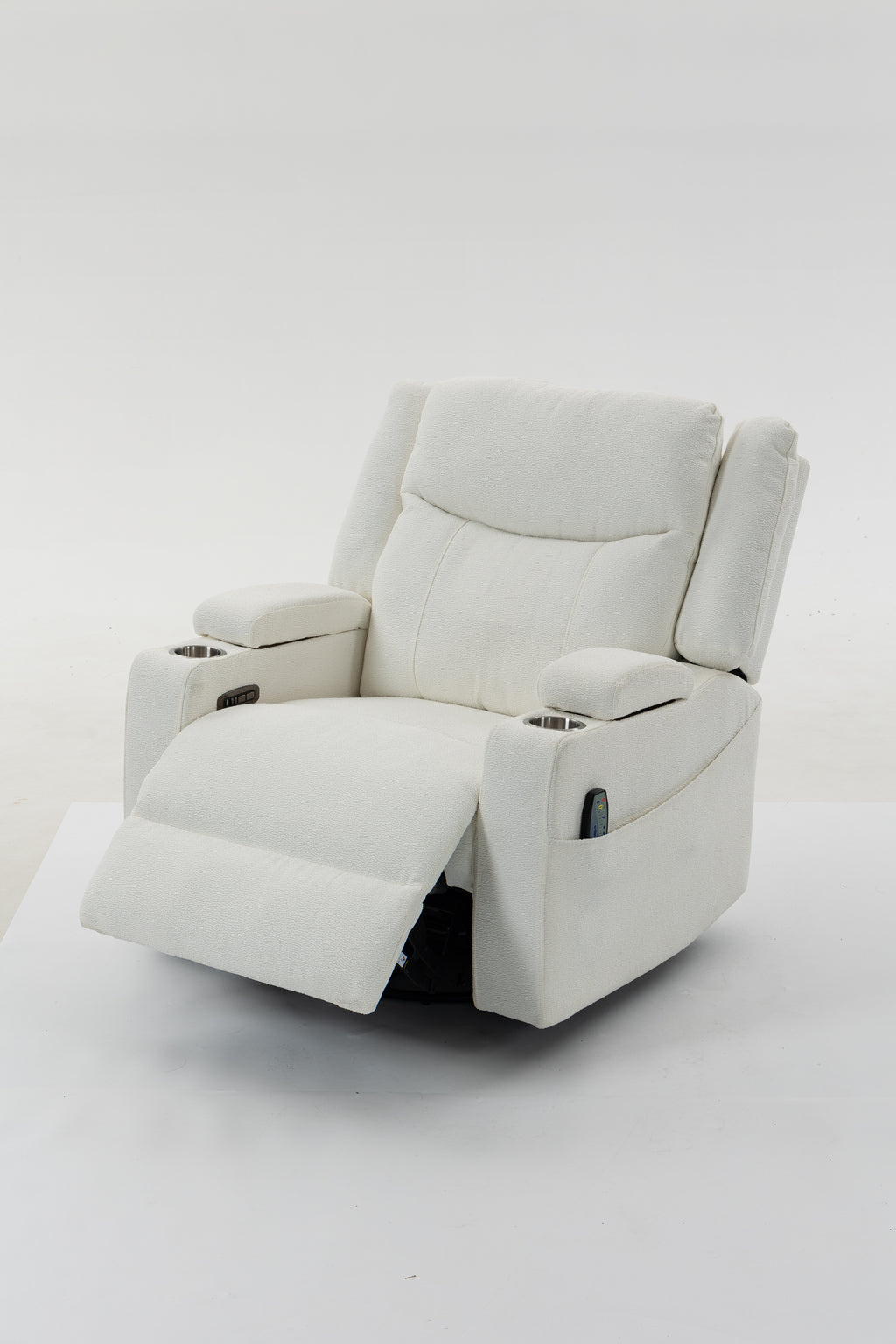 Extra Wide Power Recliner Chair 270° Swivel with Heat Massage