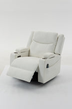 Extra Wide Power Recliner Chair 270° Swivel with Heat Massage