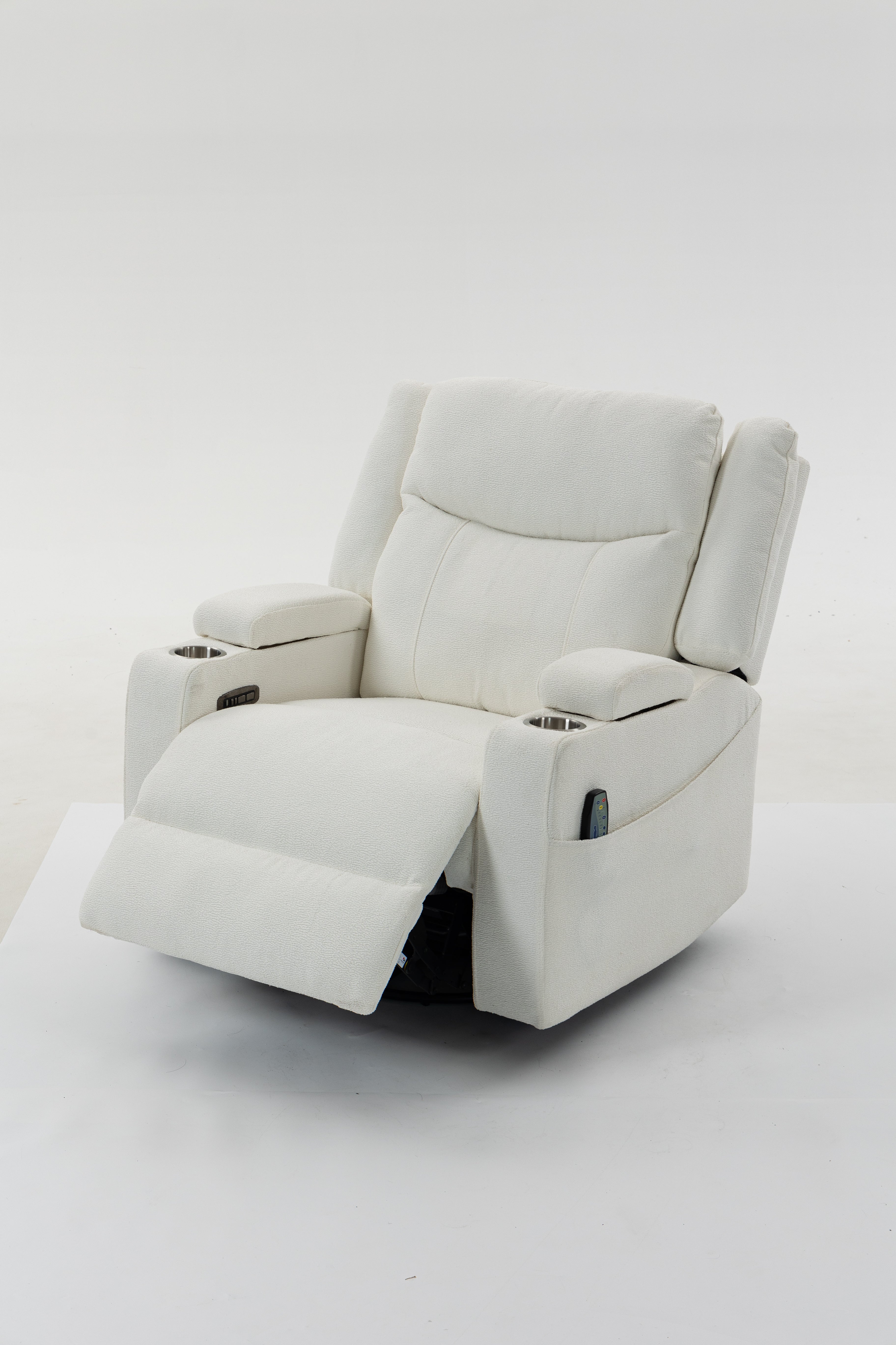 Extra Wide Power Recliner Chair 270° Swivel with Heat Massage