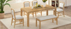 TREXM Vintage Extendable Dining Table Set for 4-6