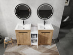 60 Inch Freestanding Bathroom Vanity with Ceramic Sink