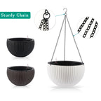 Self-Watering Hanging Rattan-Inspired Planter (Pack of 2, White)