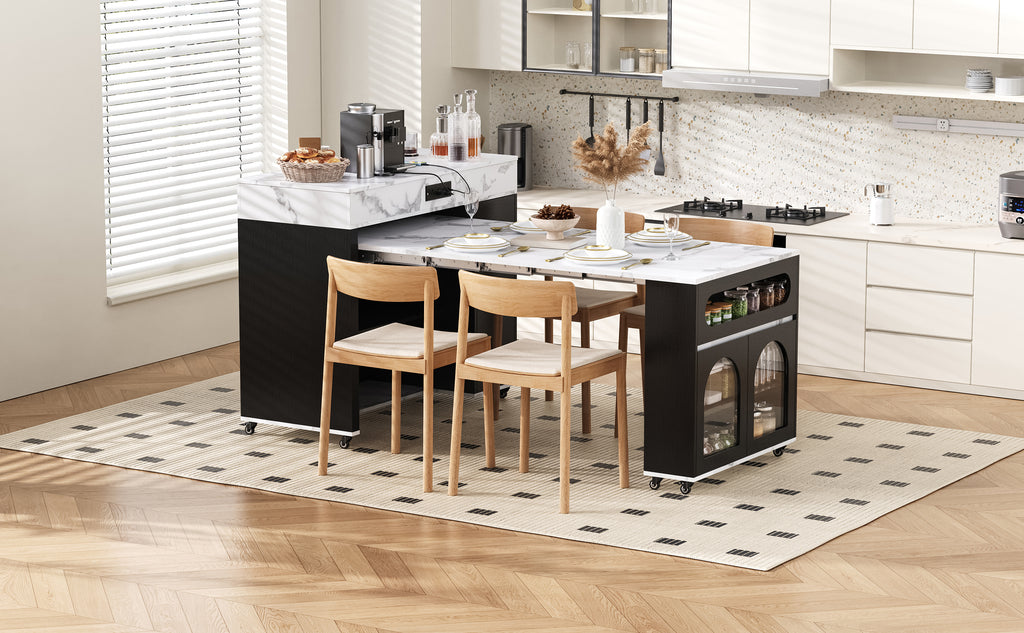 TREXM Extendable Dining Table with Extra-Long Folding Top