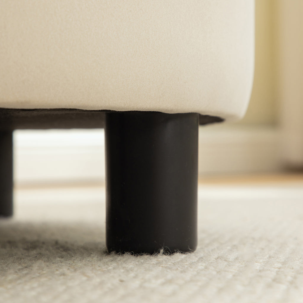 Upholstered Round Ottoman With Reversible Lid