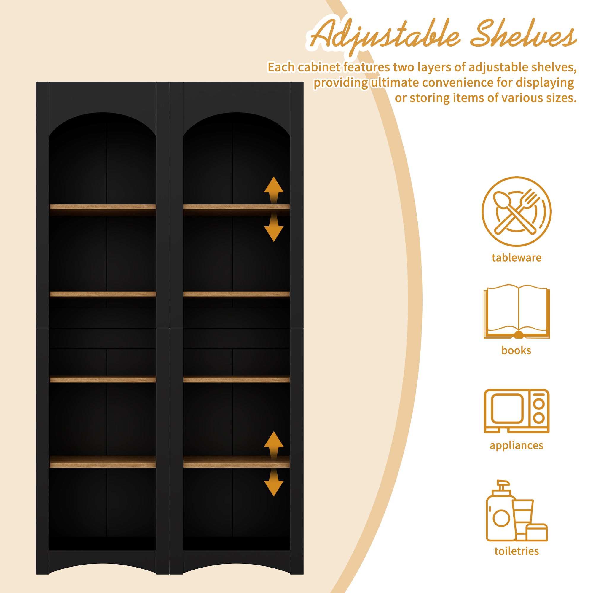 ON-TREND Free Standing 5 Tier Bookshelves Set of 2