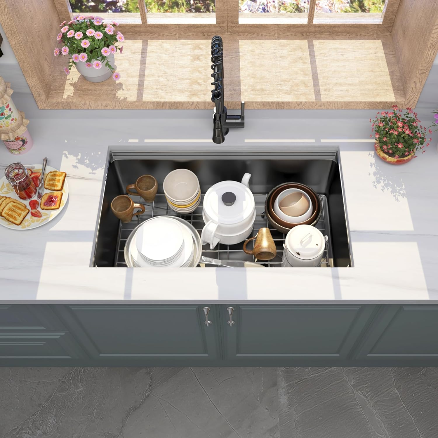 33 Gunmetal Kitchen Sink