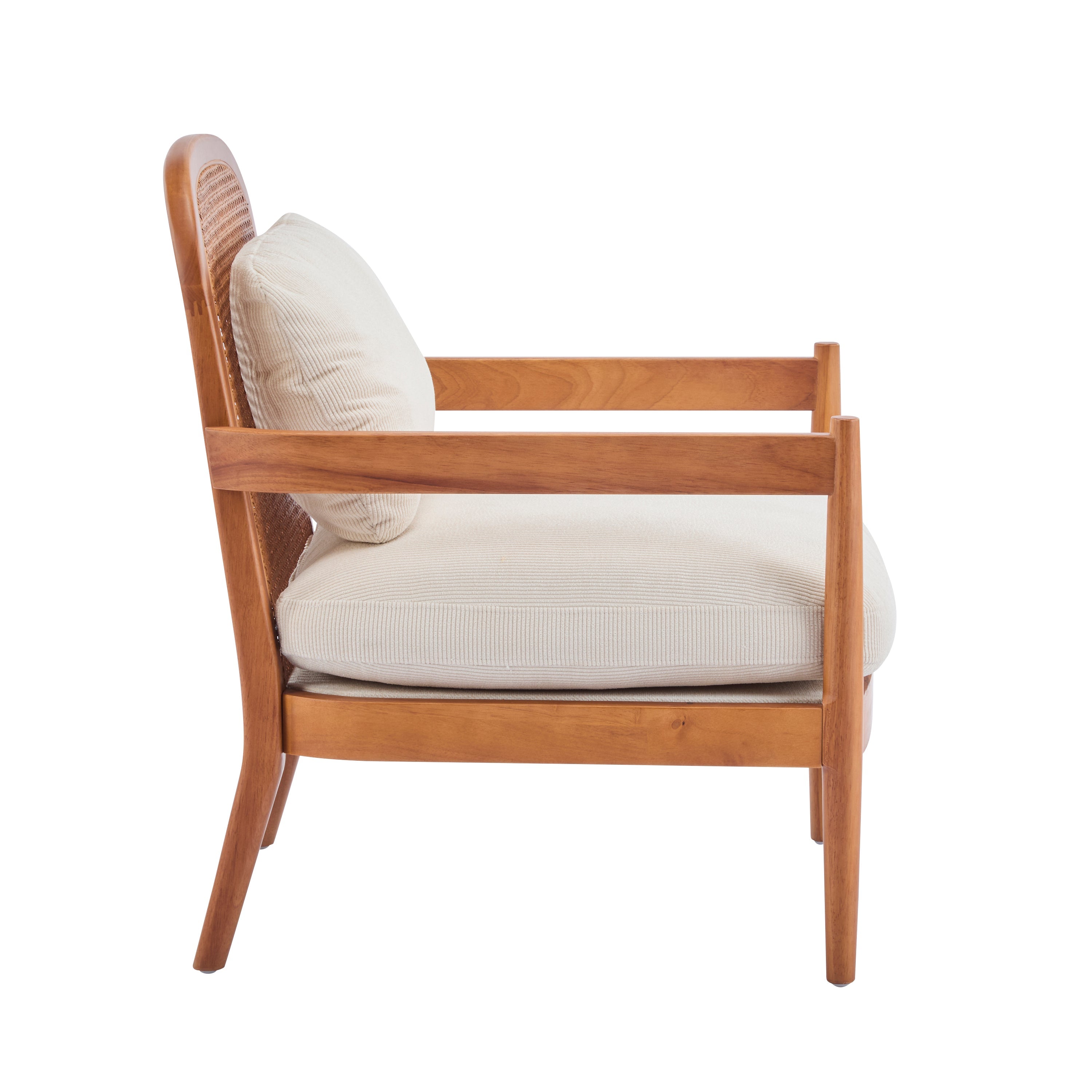 Elliston Rattan Backrest Solid Wood Accent Chair with Cushions - Set of 2