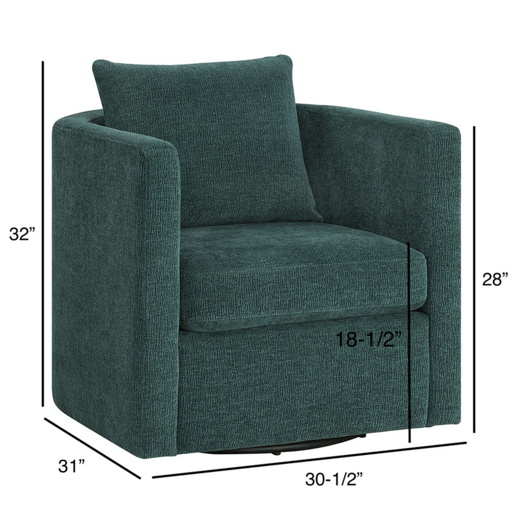 Sutton Peacock Swivel Barrel Chair