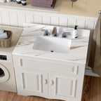 37 Inch Carrara Marble Vanity Top