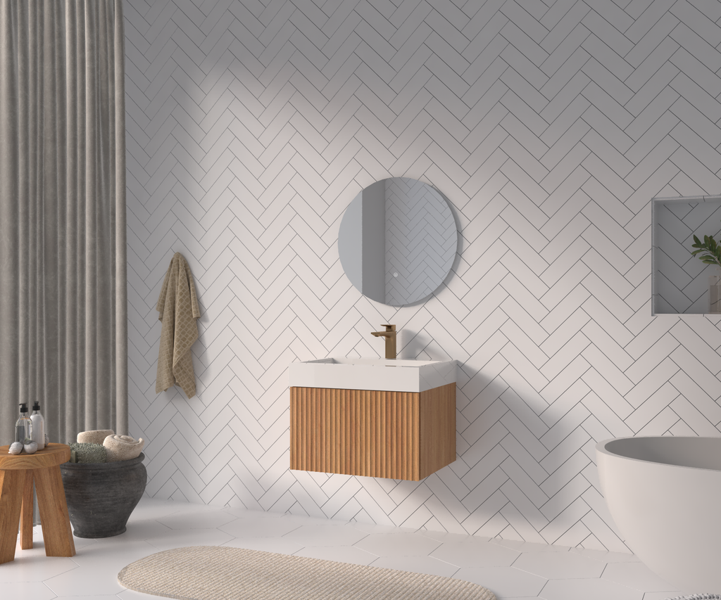 24" Bathroom Vanity with Sink - Modern Minimalist Design