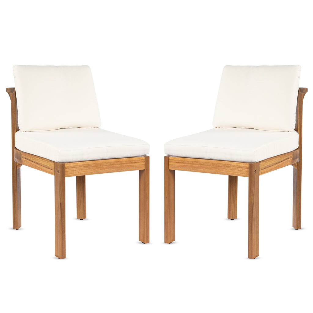 Acacia Wood Outdoor Dining Chair Set of 2