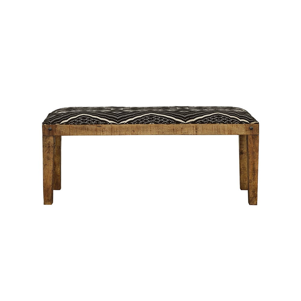 Lamont Fabric Upholstered Accent Bench Black and Natural-CoasterEssence