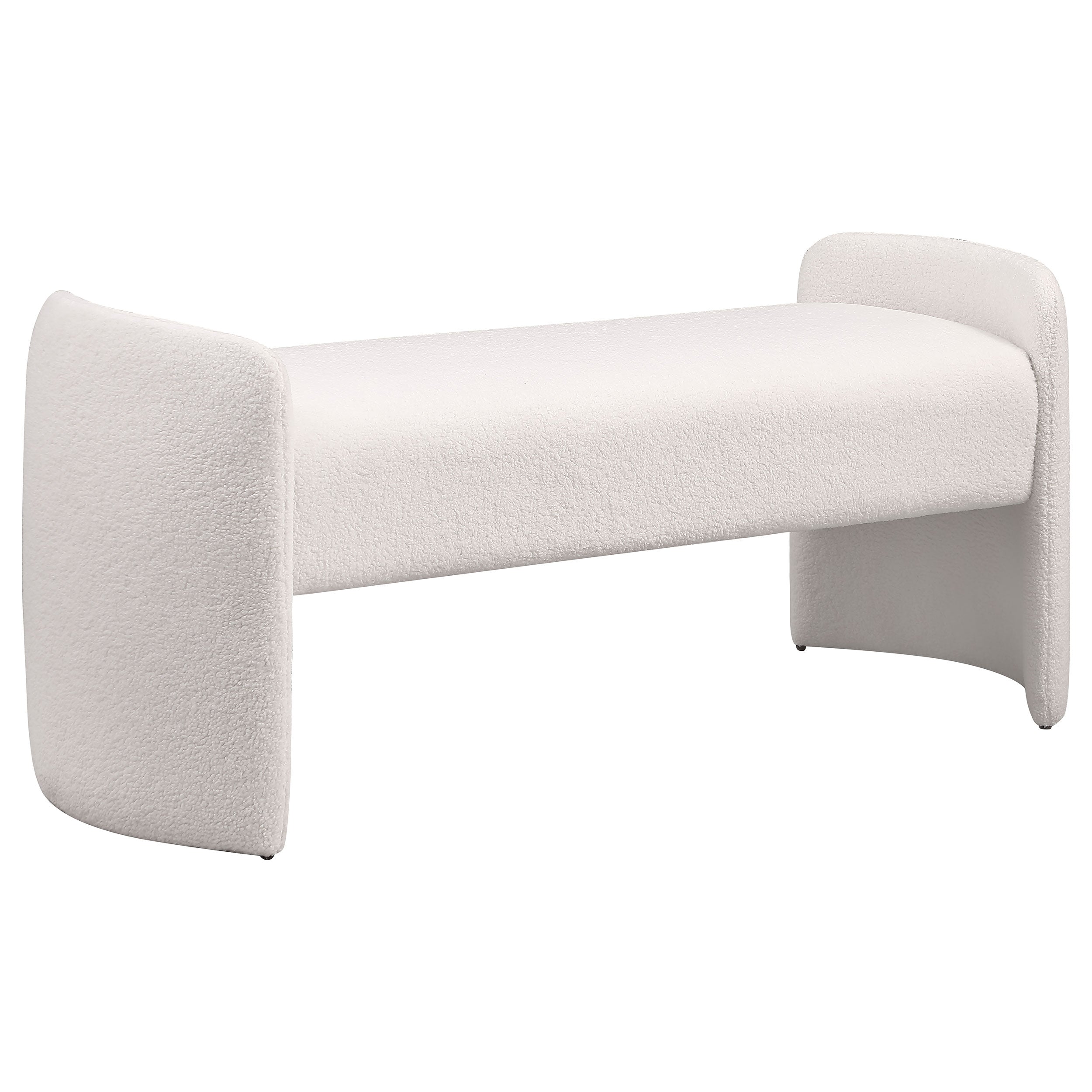Peoria Velvet Upholstered Accent Bench Ivory-
