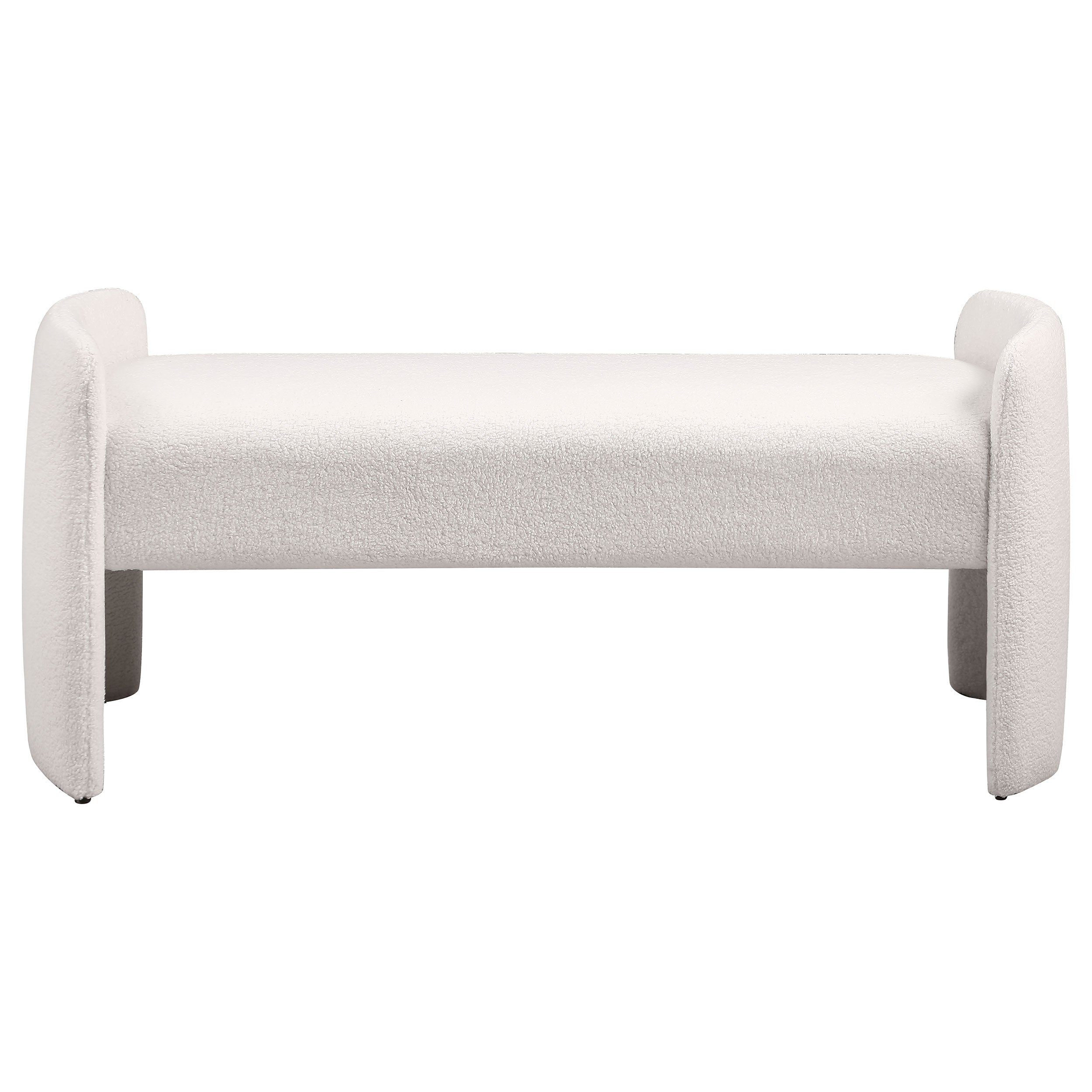 Peoria Velvet Upholstered Accent Bench Ivory-