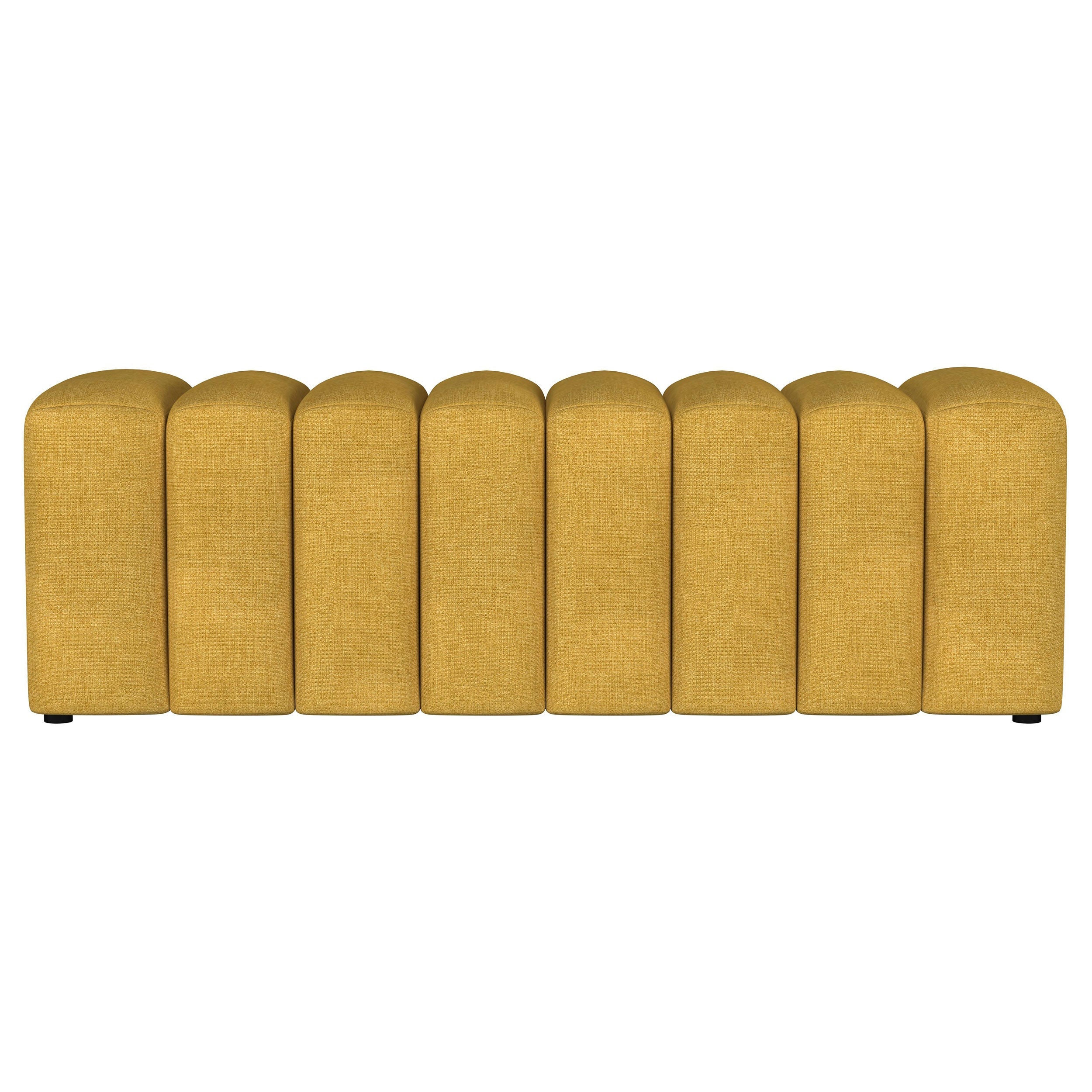 Summer Fabric Upholstered Tufted Accent Bench Mustard Yellow-