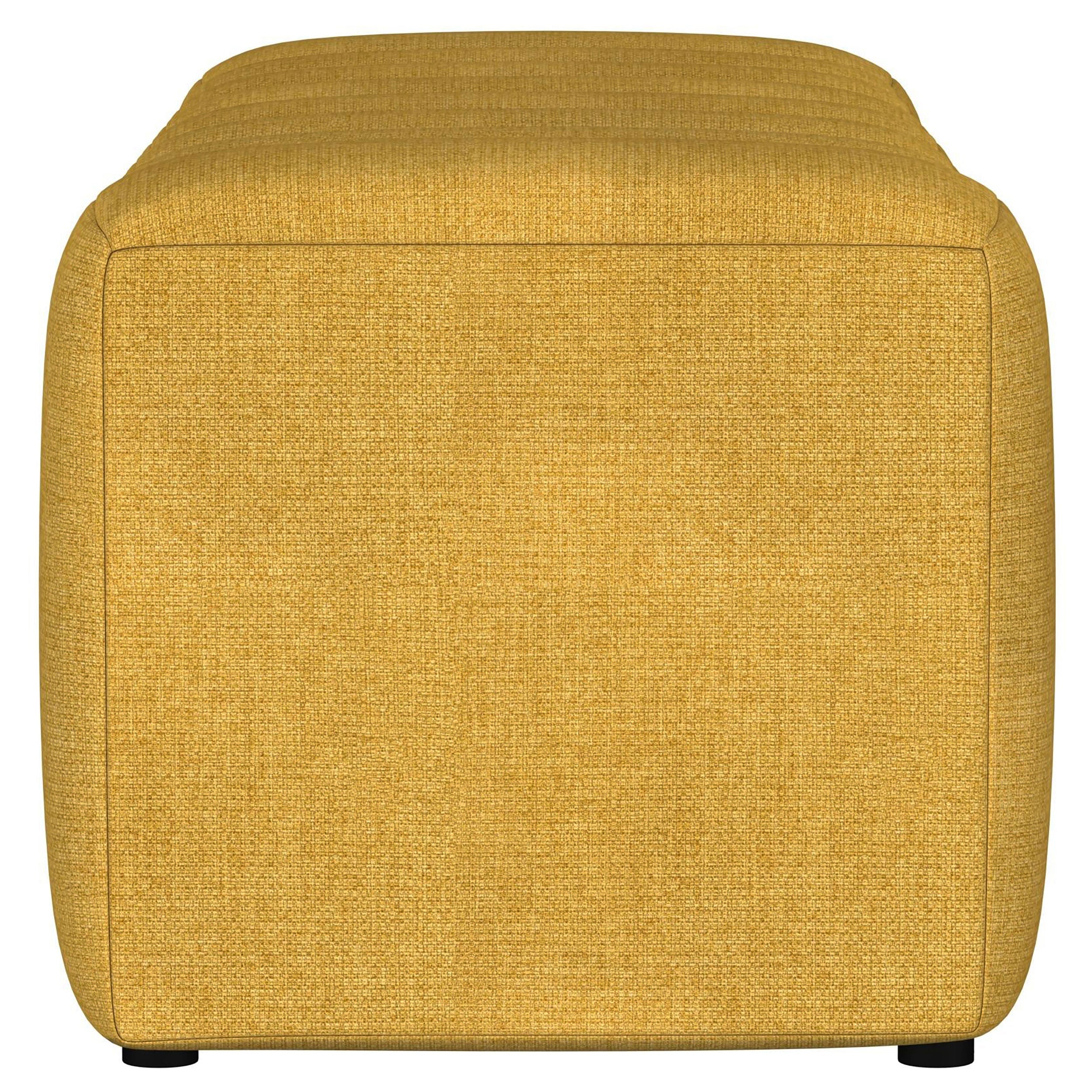 Summer Fabric Upholstered Tufted Accent Bench Mustard Yellow-