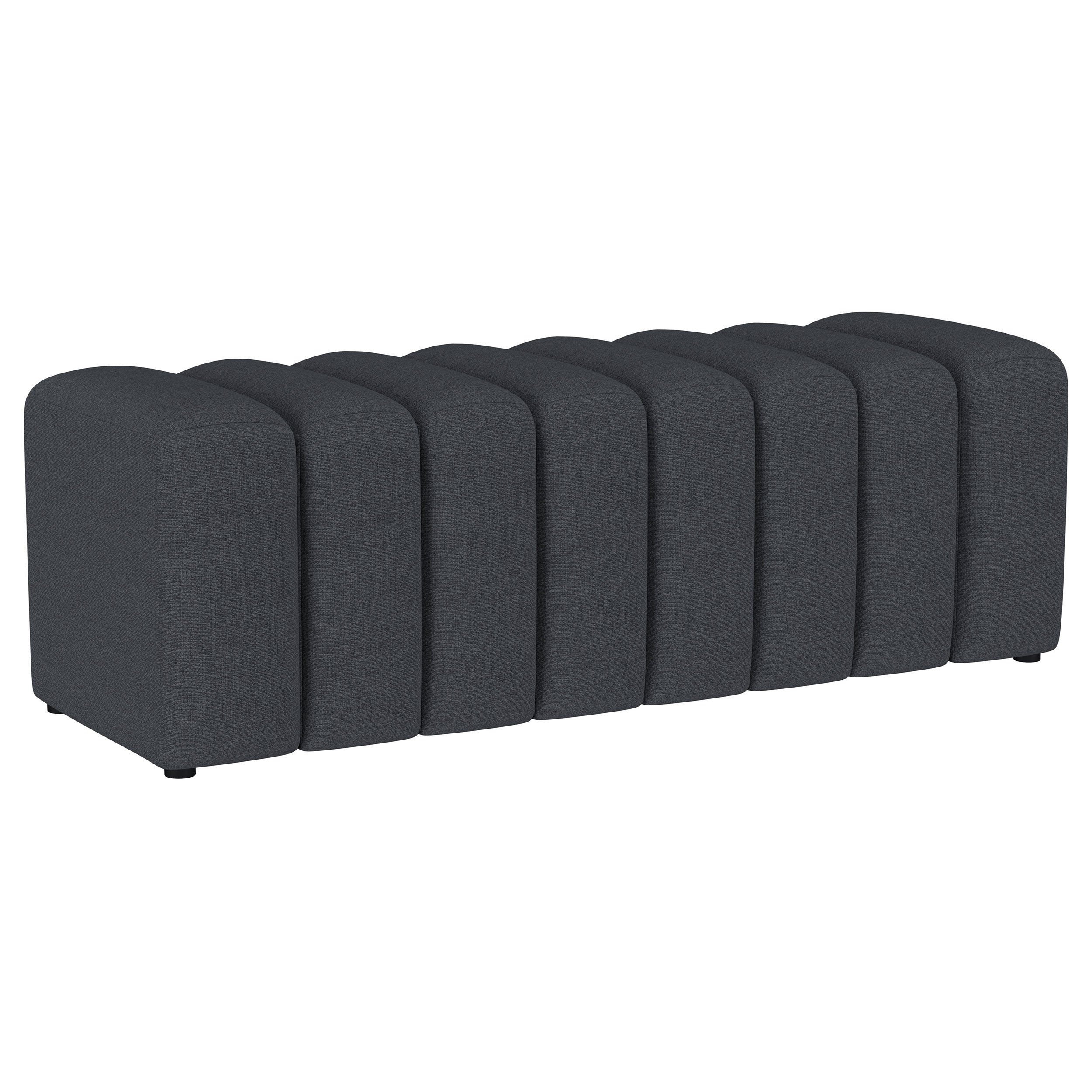 Summer Fabric Upholstered Tufted Accent Bench Charcoal-