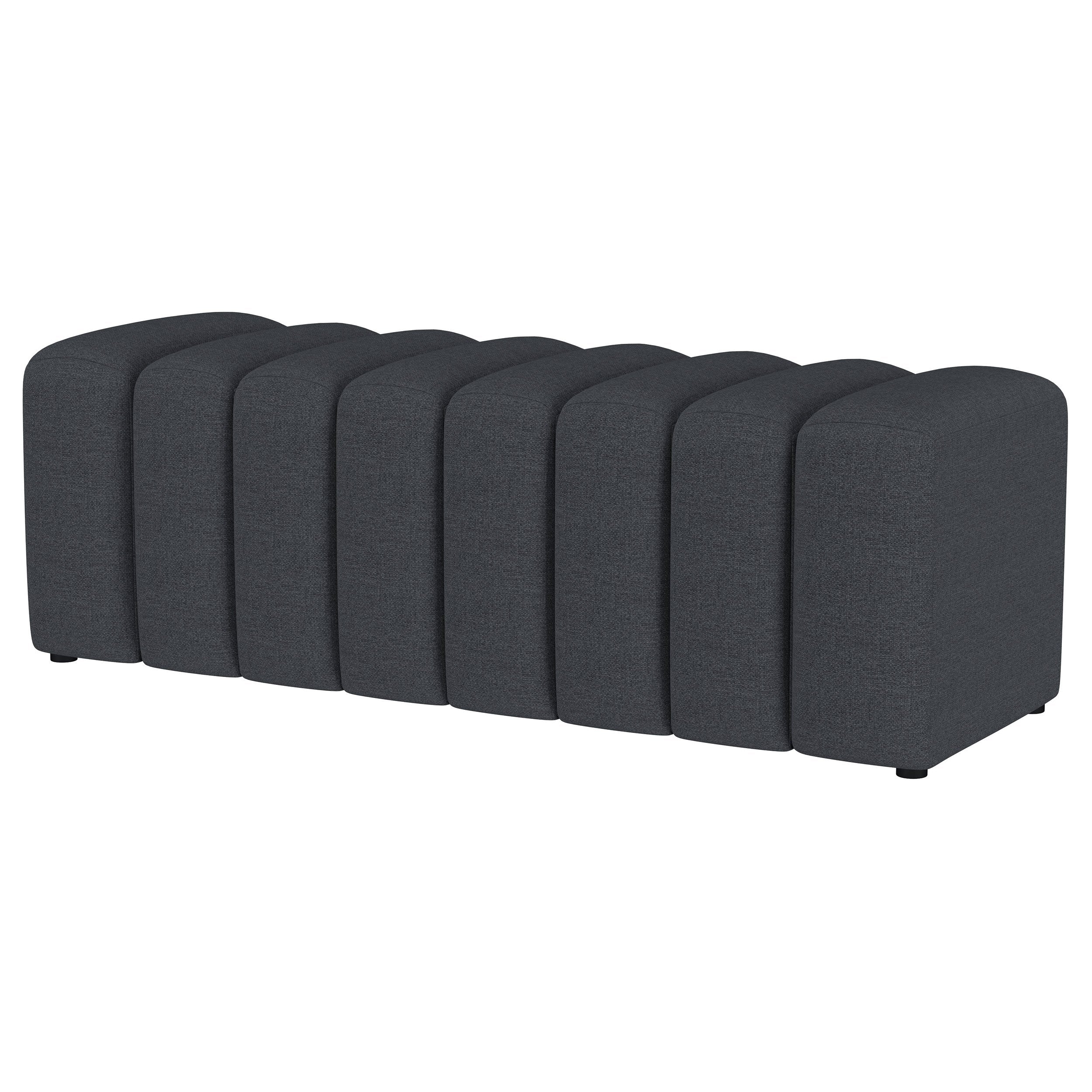 Summer Fabric Upholstered Tufted Accent Bench Charcoal-