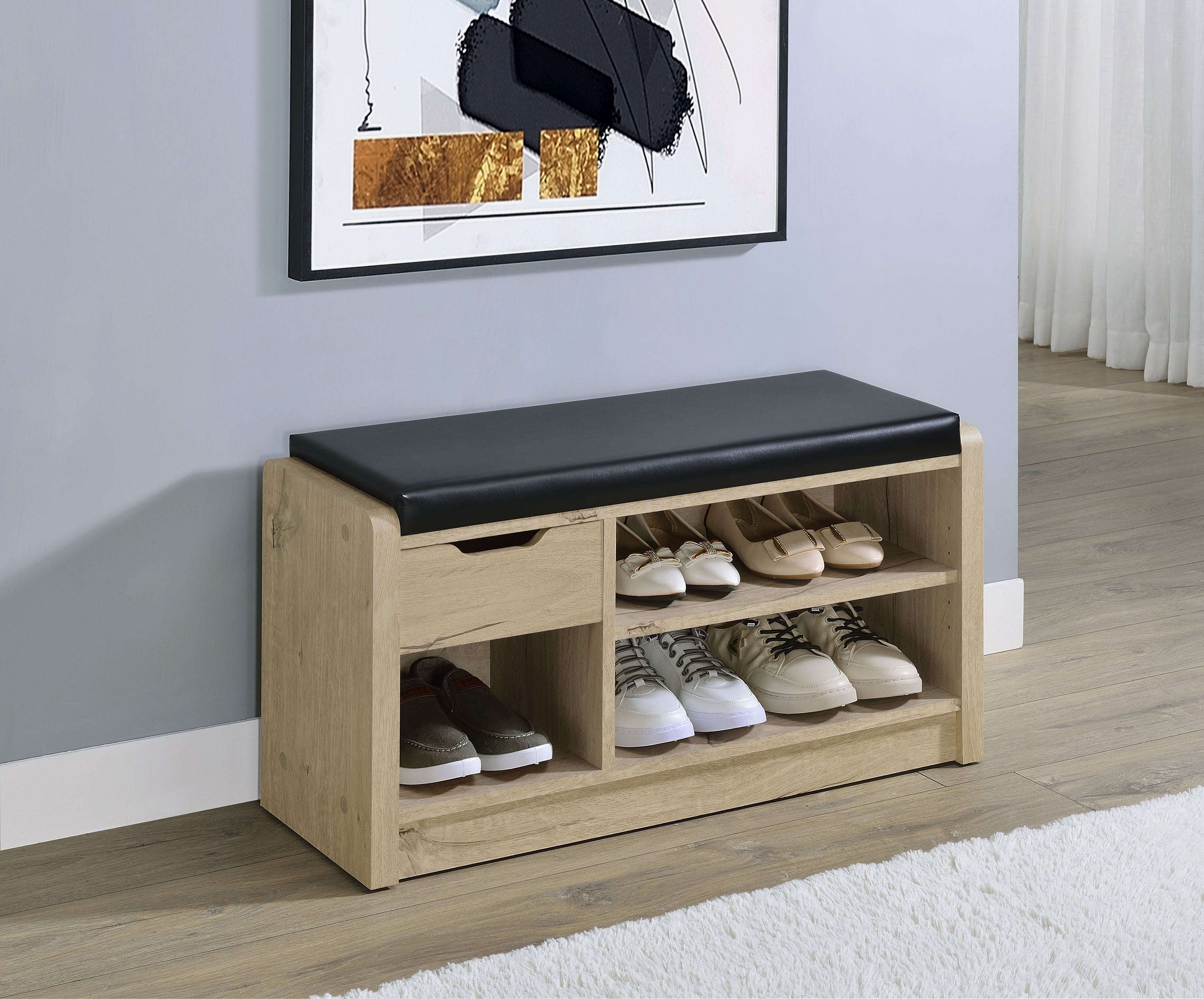 Arrington Storage Bench White Oak-