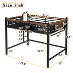 Full Size Loft Bed with Storage Shelves