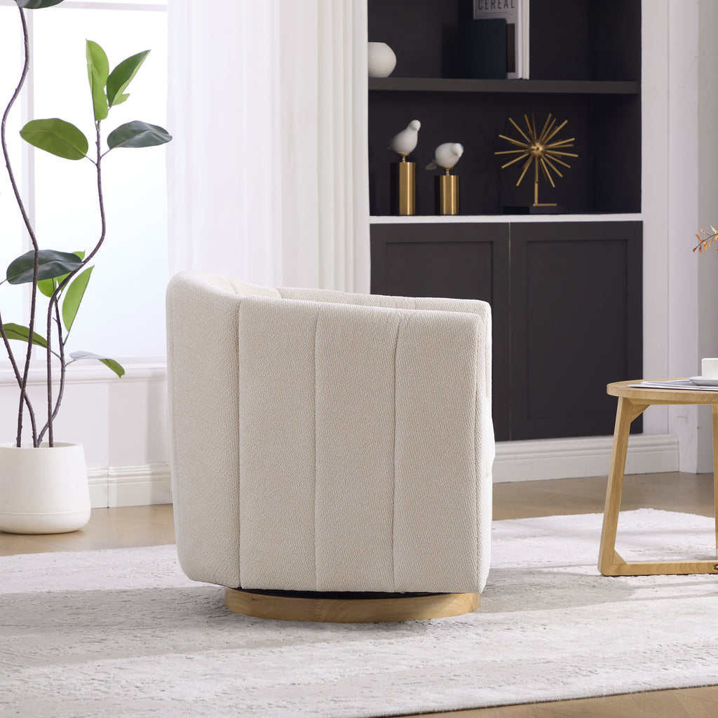 31.1'' Wide Upholstered Chenille Swivel Barrel Chair