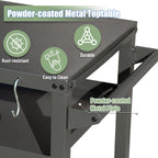 3-Shelf Outdoor Grill Table – Perfect for BBQs and Food Prep