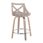 24" Fixed-Height Counter Stool with Swivel in Light