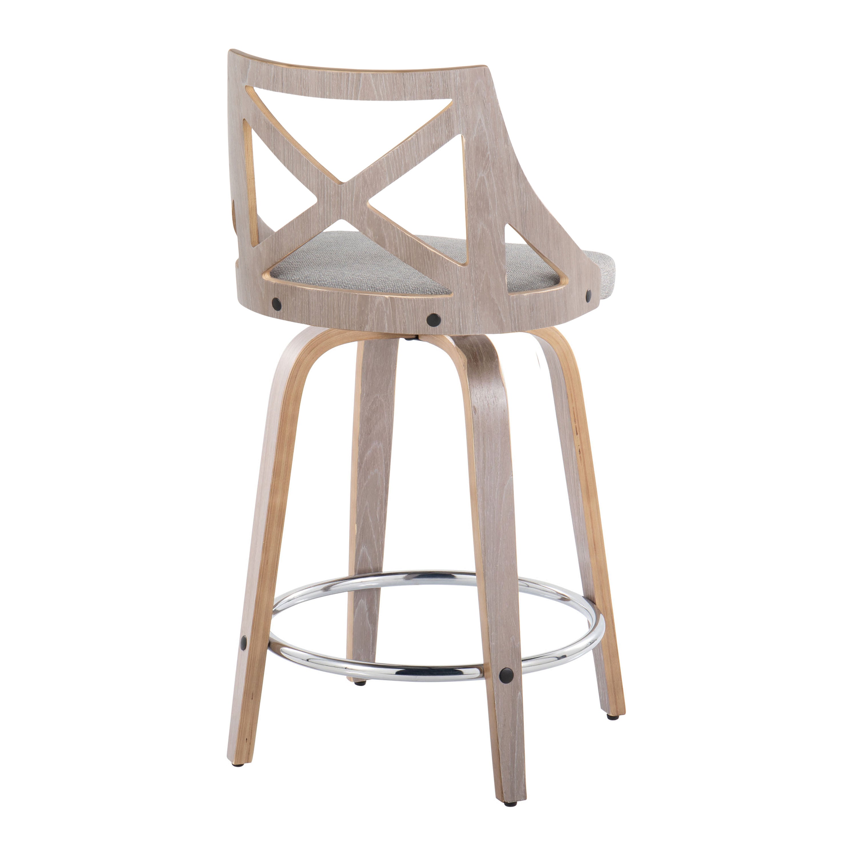24" Fixed-Height Counter Stool with Swivel in Light