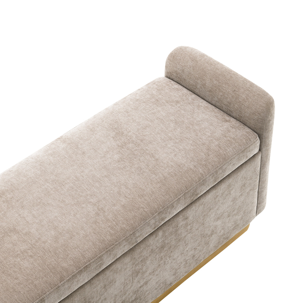 Storage Bench with Safety Hinge, 49-Inch, Brown Chenille