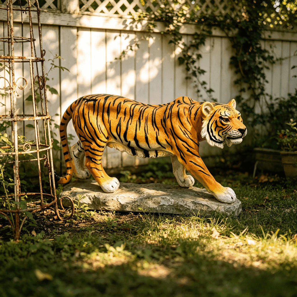 Simulated Tiger Resin Garden Statue