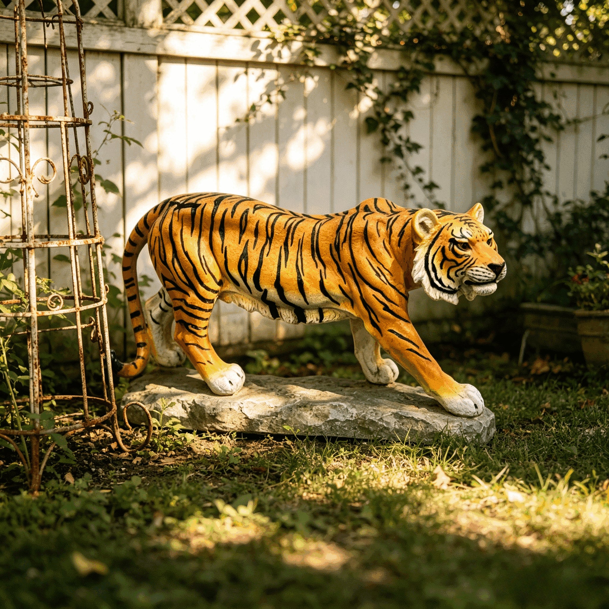 Simulated Tiger Resin Garden Statue