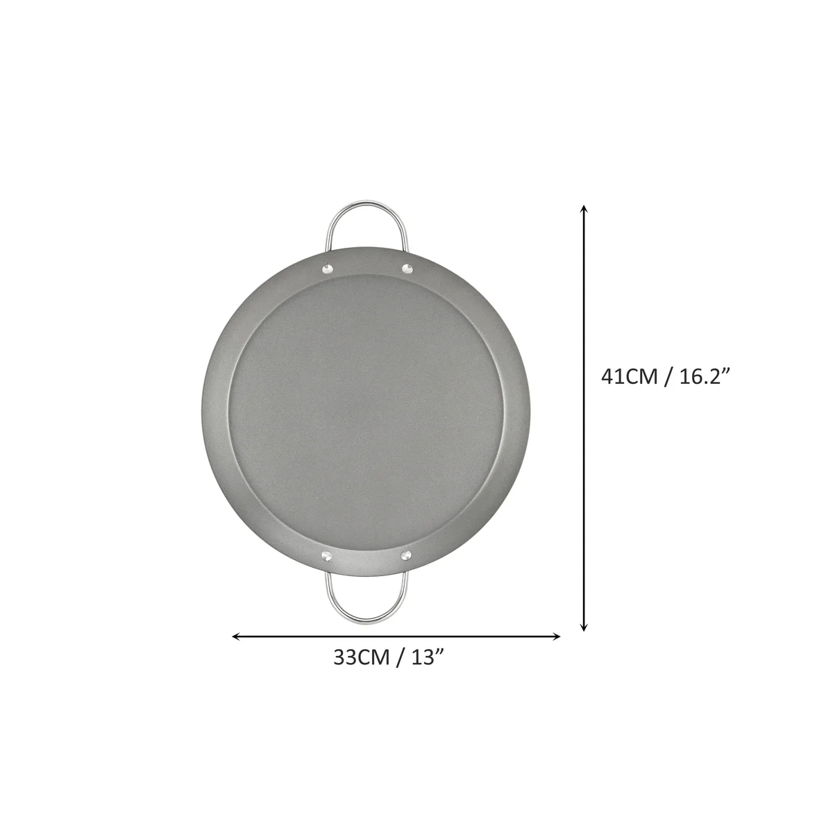 Nonstick Carbon Steel Round Comal with Metal Handles, PFOA Free
