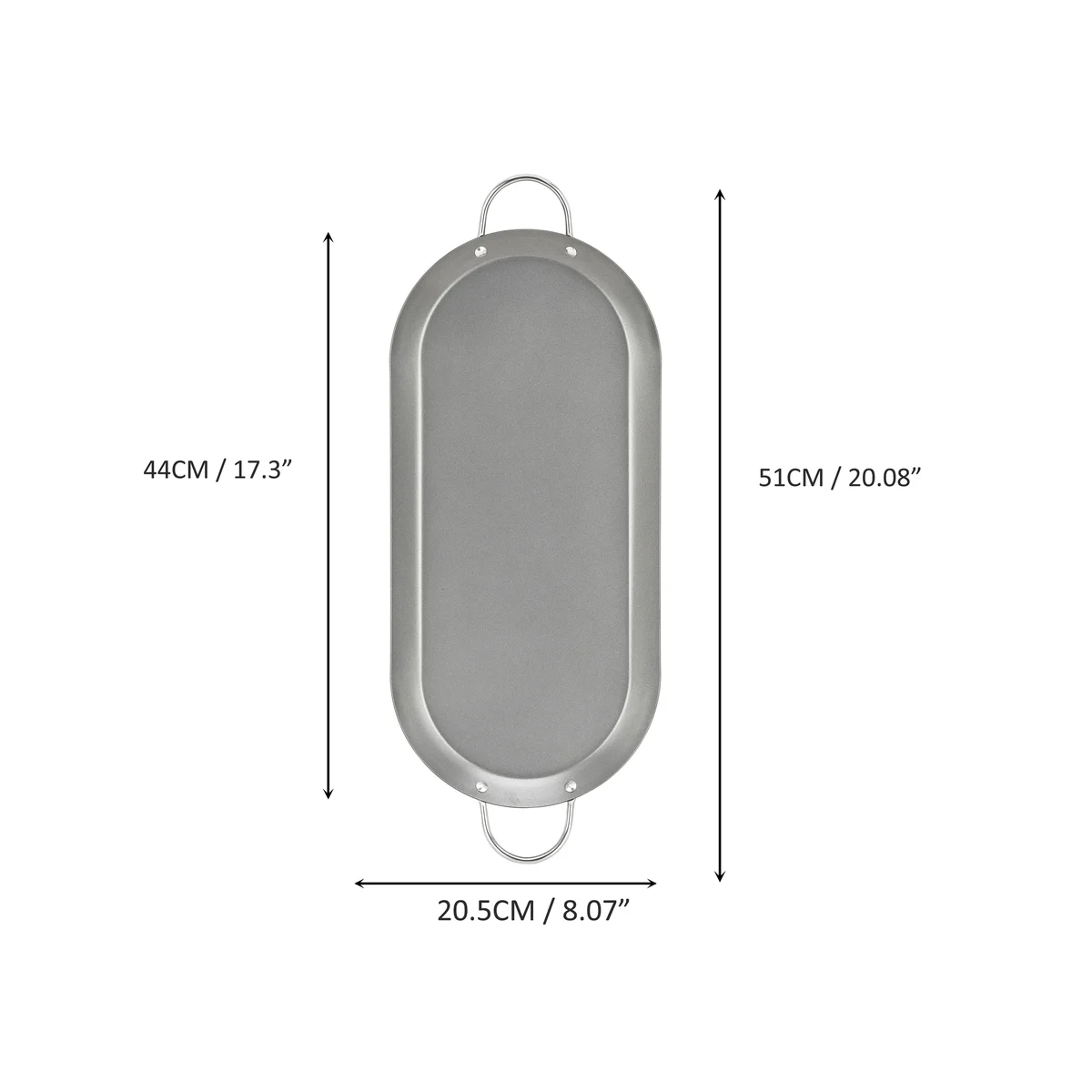 Nonstick Carbon Steel Round Comal with Metal Handles, PFOA Free