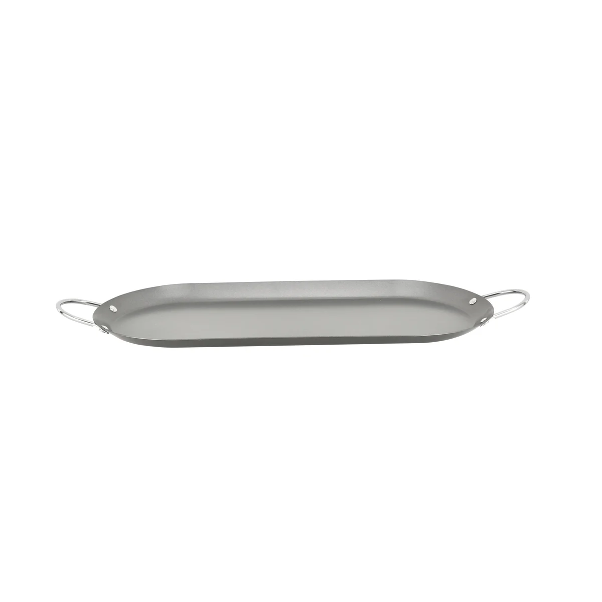 Nonstick Carbon Steel Round Comal with Metal Handles, PFOA Free