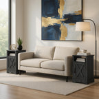 16" Dark Grey Farmhouse Nightstand