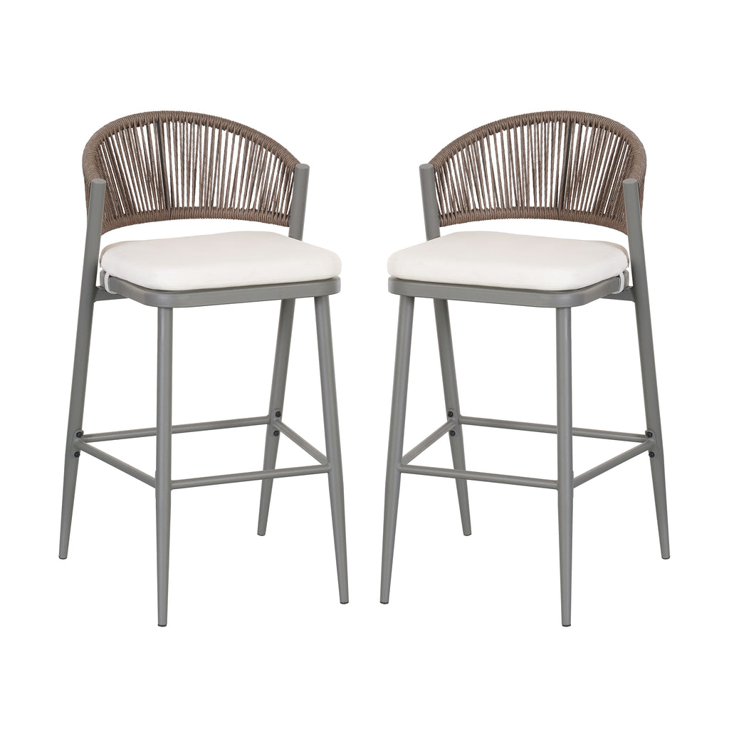 Outdoor 30.25" Seat Height Metal Frame Barstools