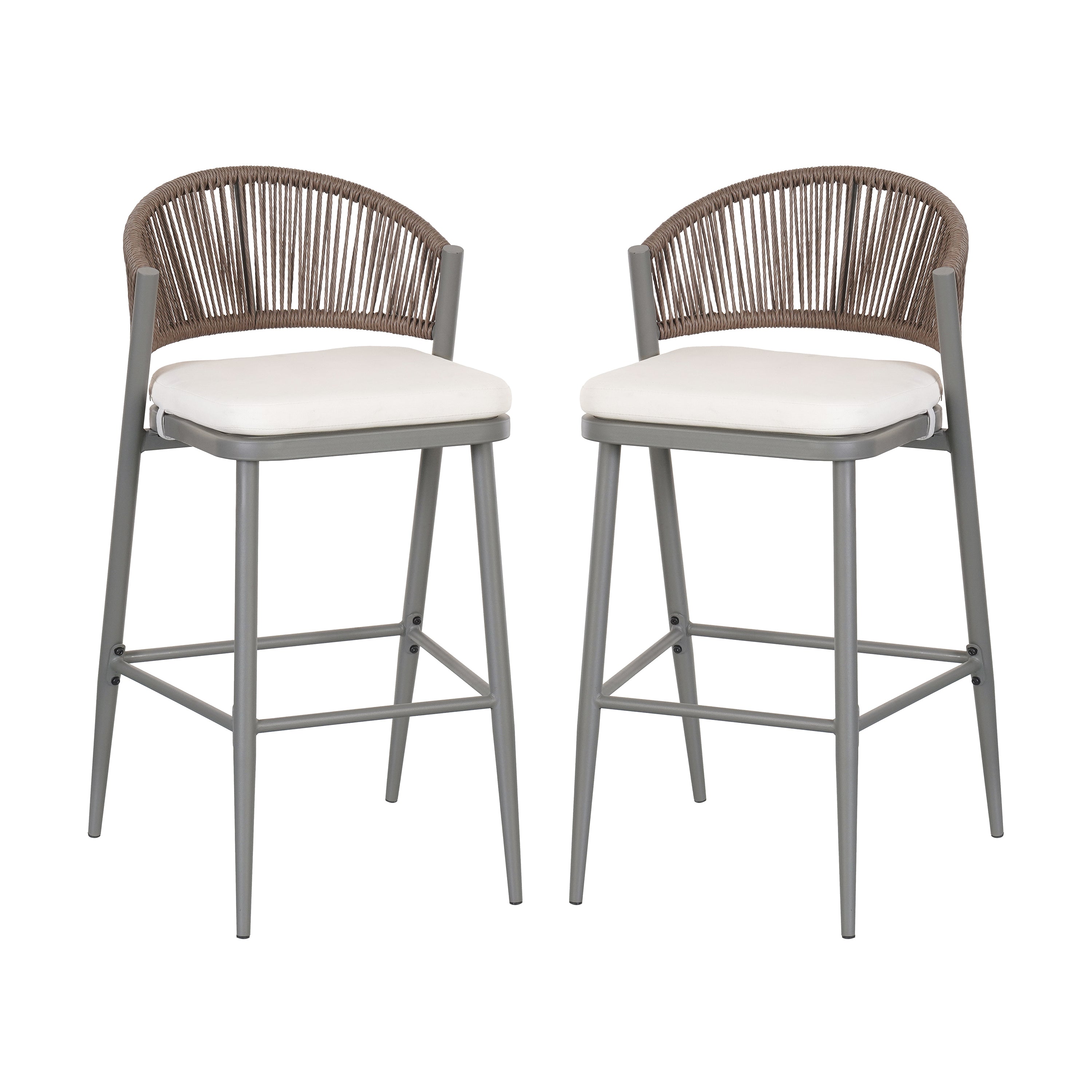 Outdoor 30.25" Seat Height Metal Frame Barstools