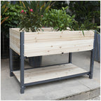 45" Iron-Wood Combined Growing Beds with Storage Racks