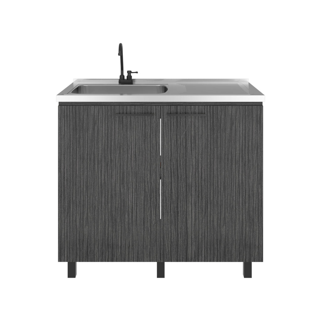 Gold Utility Sink Cabinet with 2 Doors and 3 Shelves, SMOKY