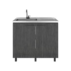 Gold Utility Sink Cabinet with 2 Doors and 3 Shelves, SMOKY