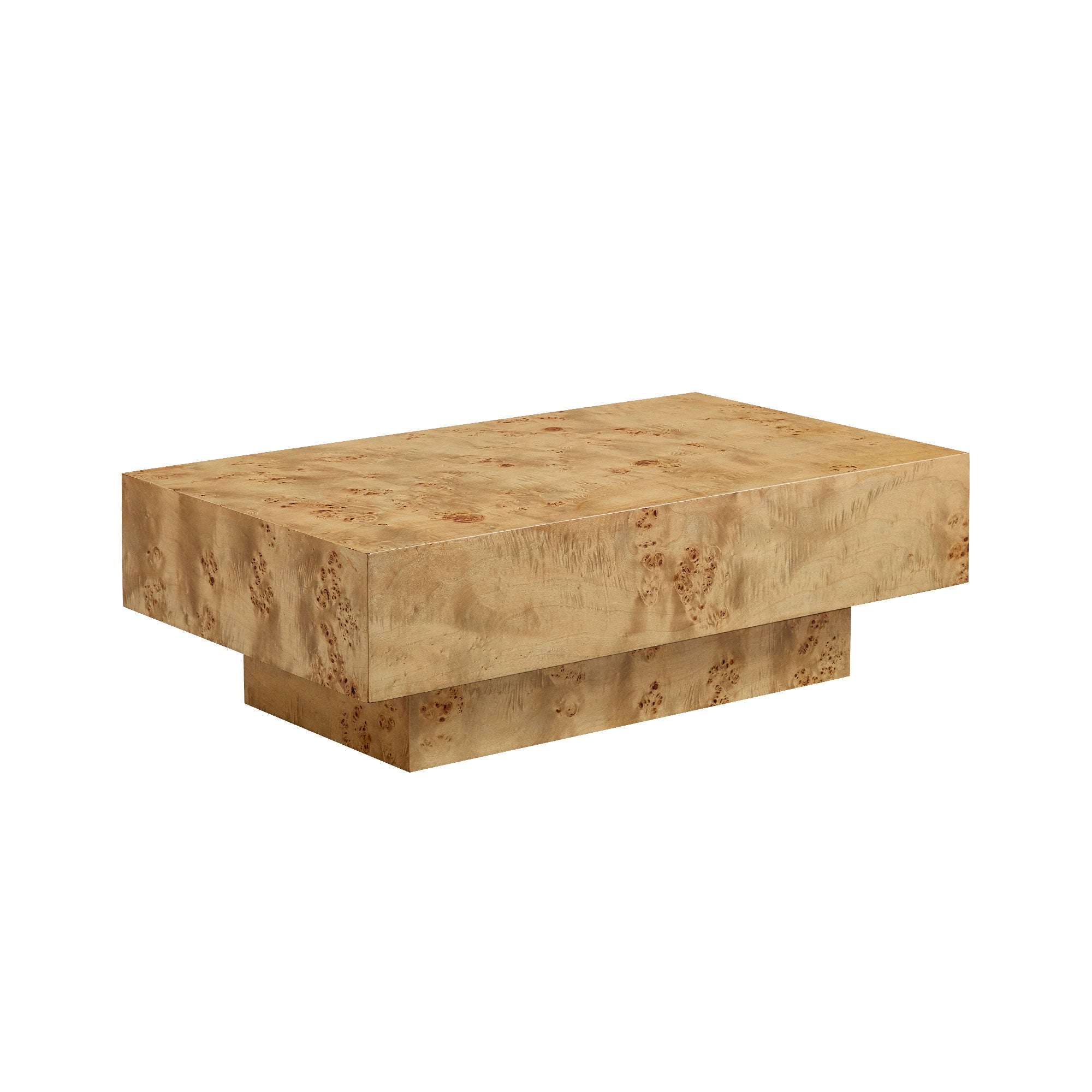 43.31 Inch Burl Wood Veneer Coffee Table