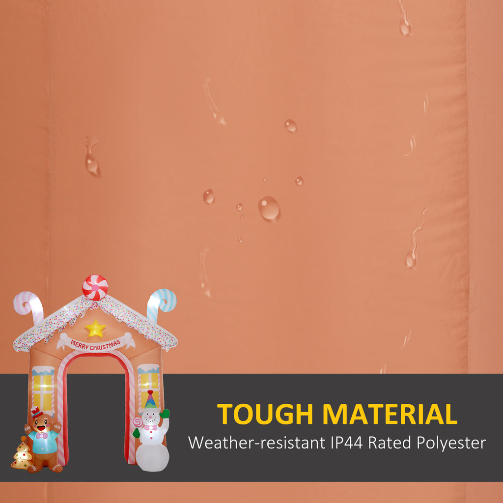 Outsunny 10-Foot Christmas Inflatable Gingerbread House Archway with LED Lights