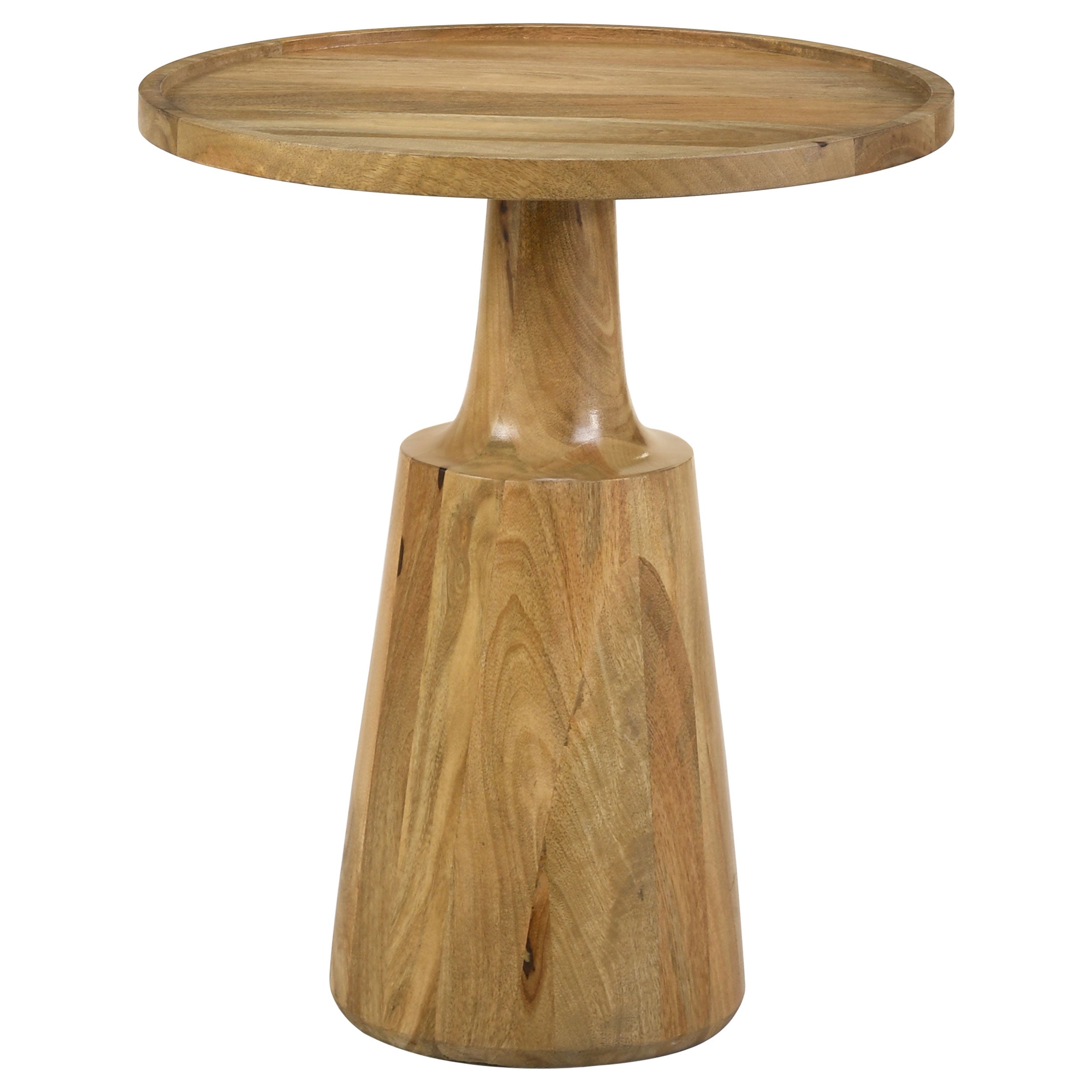 Ixia Round Solid Mango Wood Accent Side Table Natural-CoasterEssence