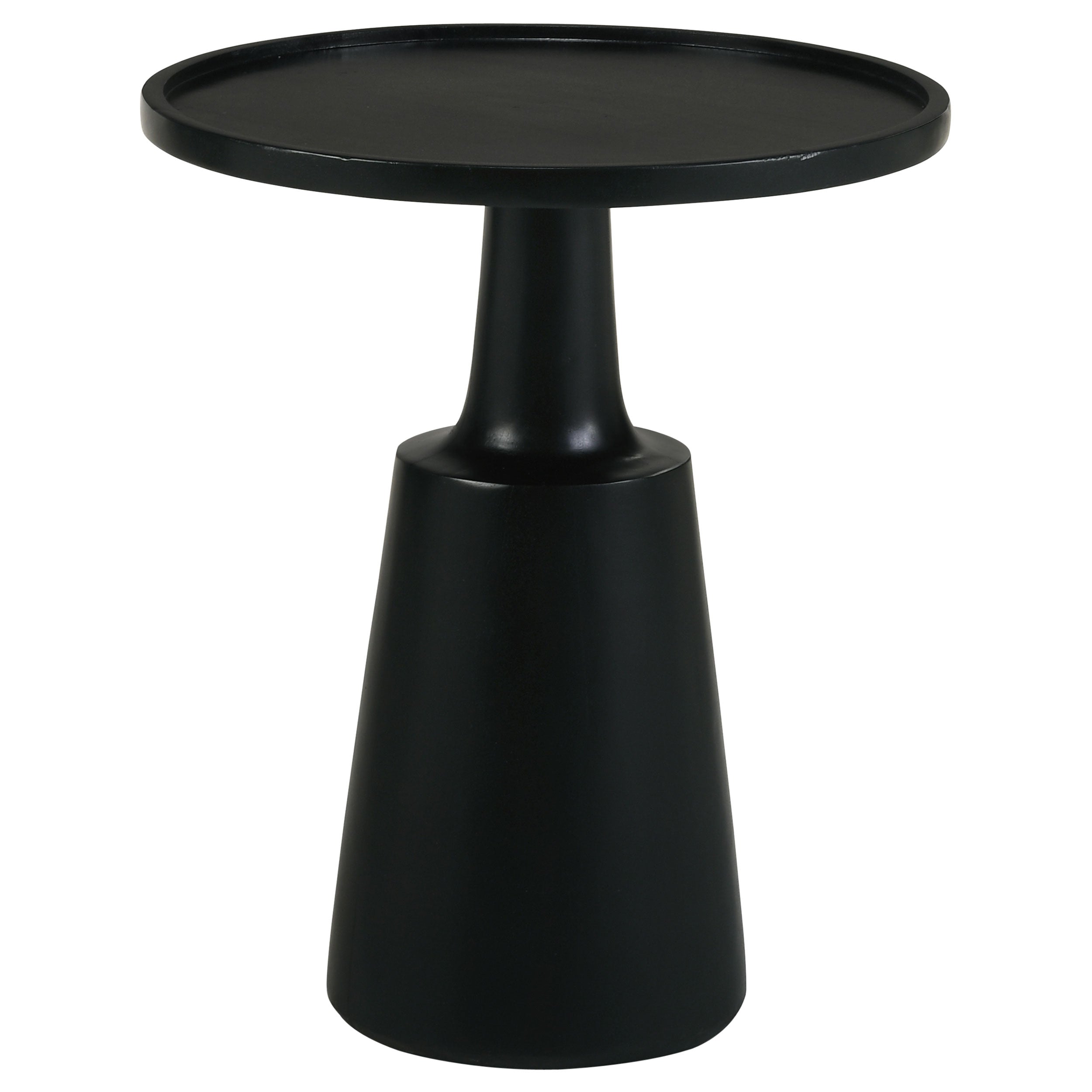 Ixia Round Solid Mango Wood Accent Side Table Black Stain-CoasterEssence